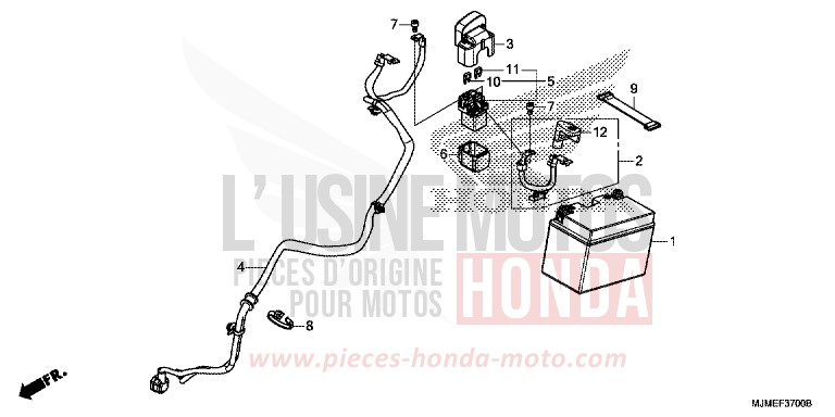 BATTERIE von VFR800X "Crossrunner" CANDY PROMINENCE RED (R342) von 2017